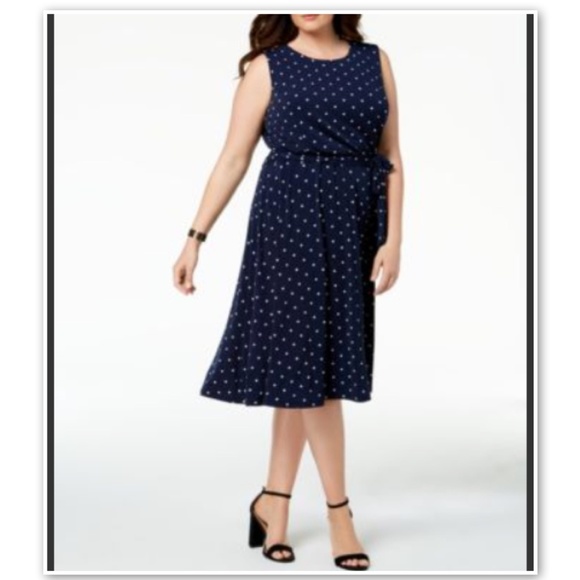 Charter Club Dresses & Skirts - Charter Club Macy's Blue Polka Dot Stretchy 2X
